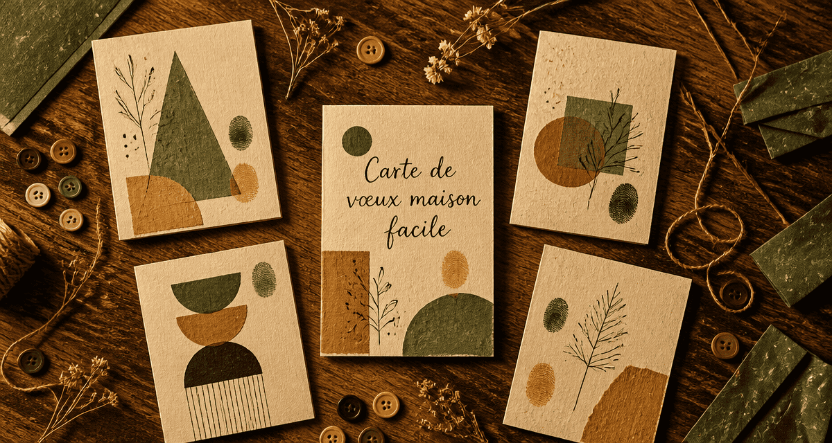 Carte de voeux maison facile artisanale décorée