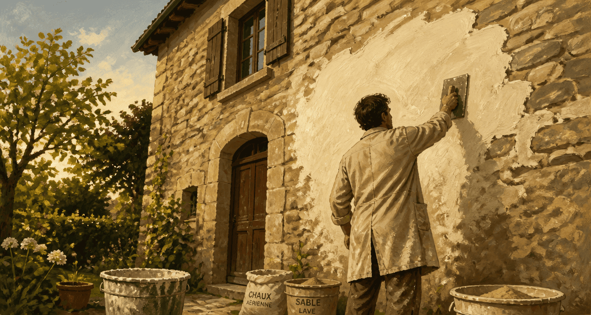 enduit à la chaux facade artisan application