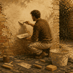 enduit sur brique application artisanale mur