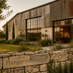 hangar aménagé en maison moderne avec jardin