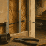 passer un câble horizontal dans une cloison placo, outils et structure