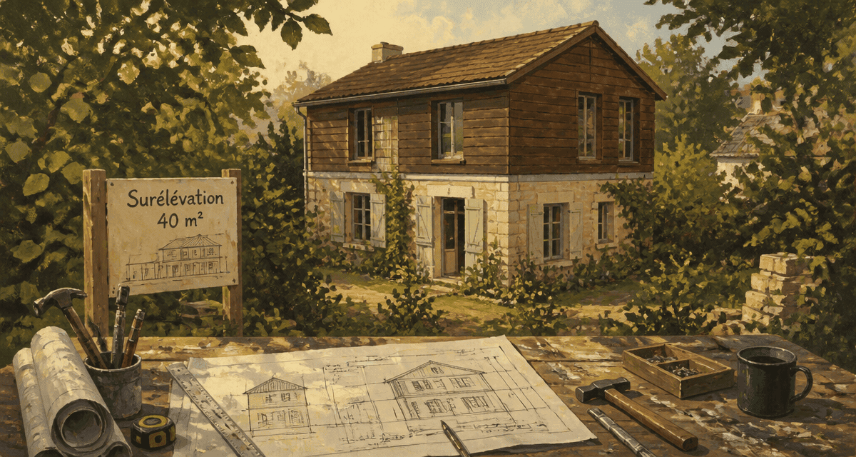 prix surélévation maison 40m2 maison pierre ossature bois