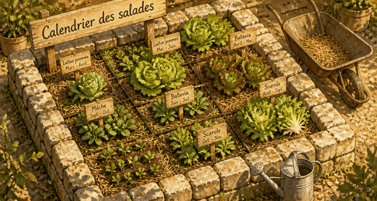 Quand planter des salades dans un potager en carrés