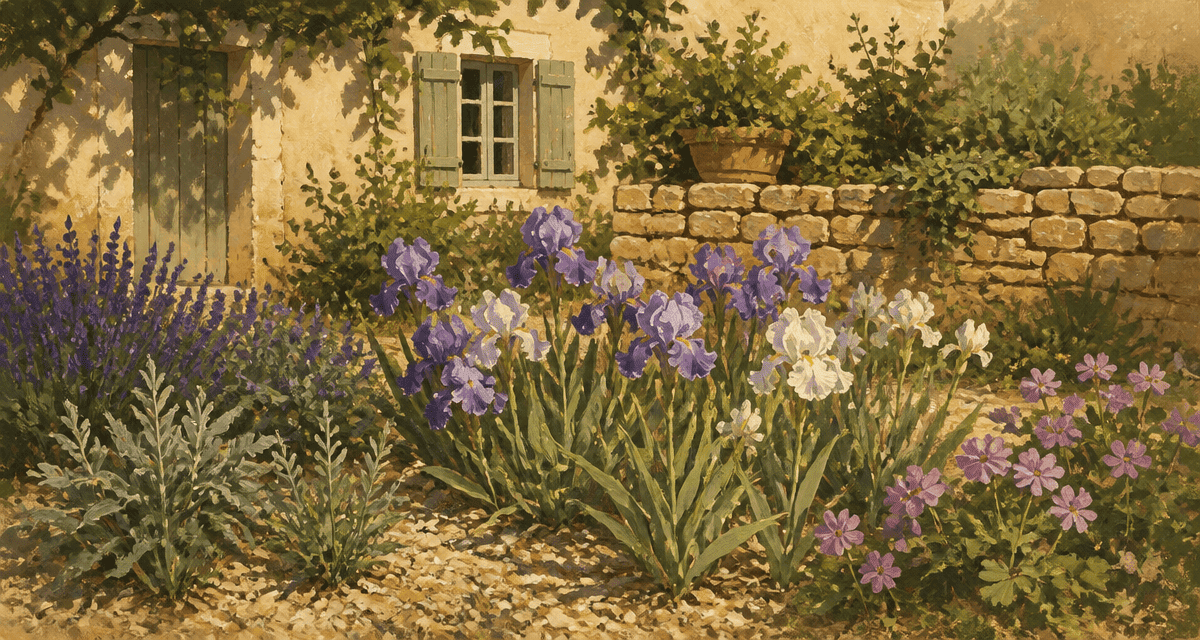 que mettre au pied des iris massif jardin