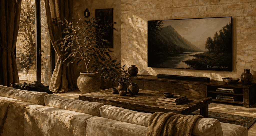 quelle distance entre tv et canapé salon élégant
