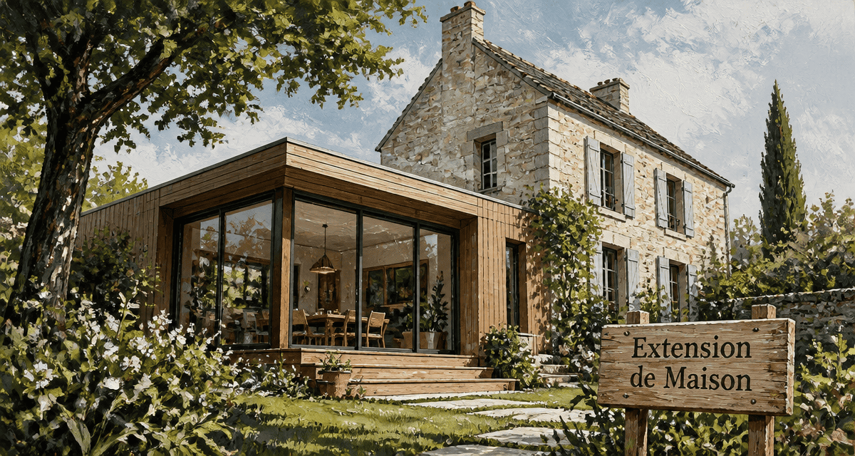travauxmakers.fr extension maison 20m2 ossature bois et pierre
