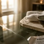 Enlever rayure profonde verre : test onglet et pâte au cérium sur microfibre