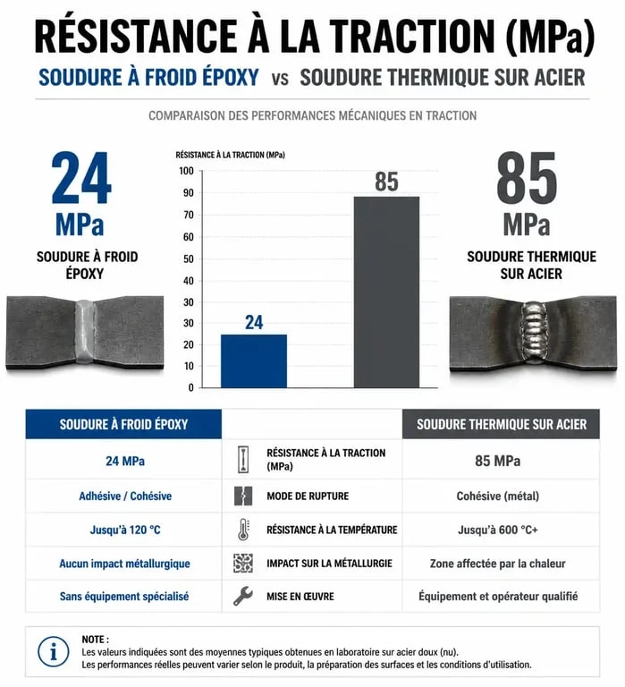 Comparatif de résistance mécanique entre soudure à froid et soudure thermique