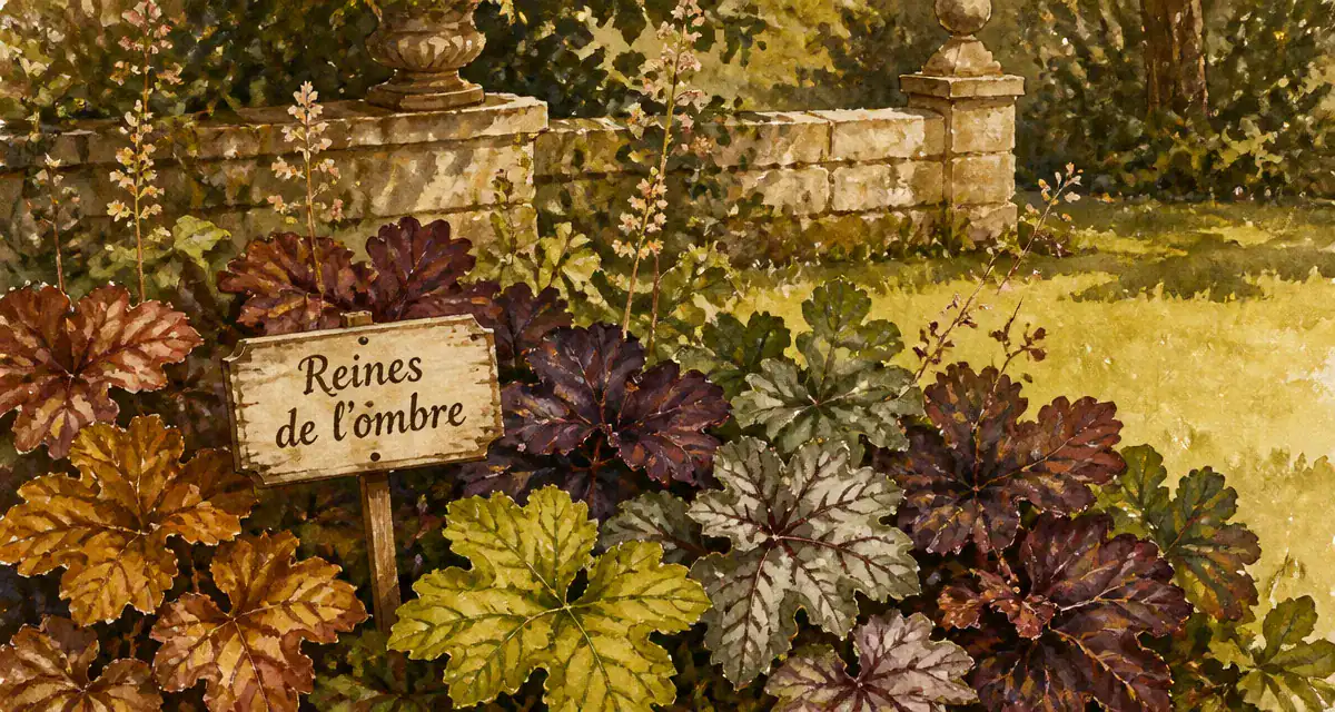 Les plus belles heuchères en massif coloré au jardin