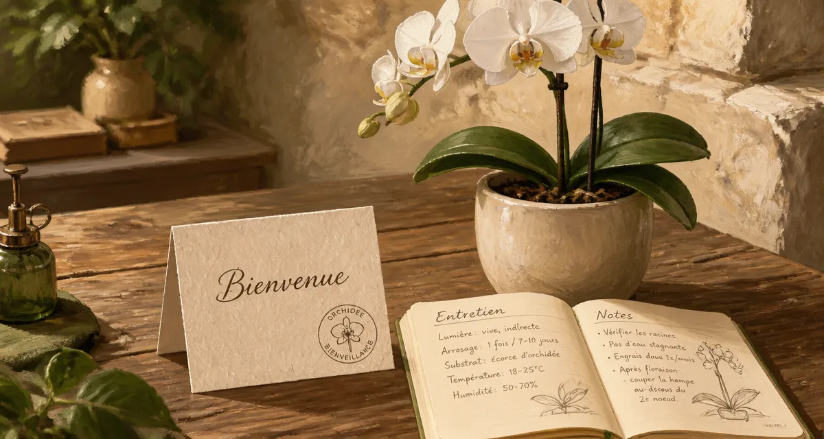 Offrir une orchidée porte malheur : Phalaenopsis blanche en pot, ambiance bienveillance