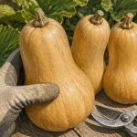 Quand cueillir les butternut : butternut mûres au potager, pédoncule sec