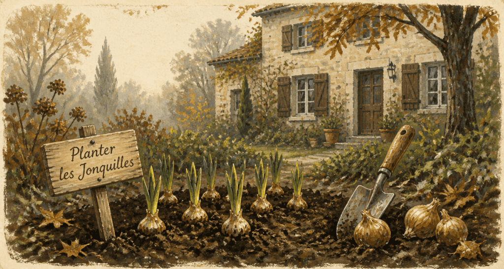 quand planter jonquilles bulbes jardin automne