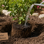 Quand planter un hibiscus en pleine terre : motte et fosse fraîchement préparée