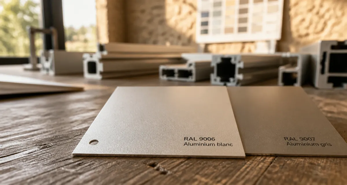 ral9006 gris aluminium vs ral9007 : échantillons peinture