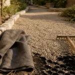Allée en gravier : géotextile et gravier pour stabiliser l’allée
