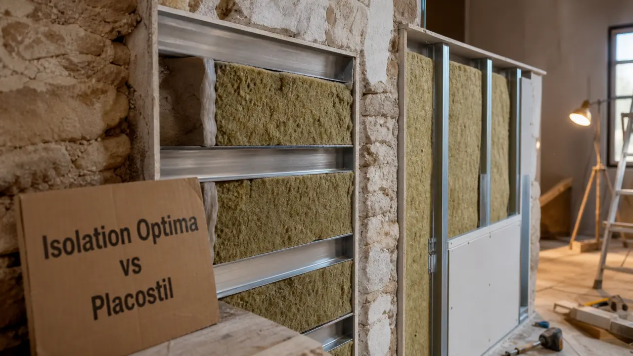 Optima placostil : isolation des murs par l’intérieur, intérieur chantier