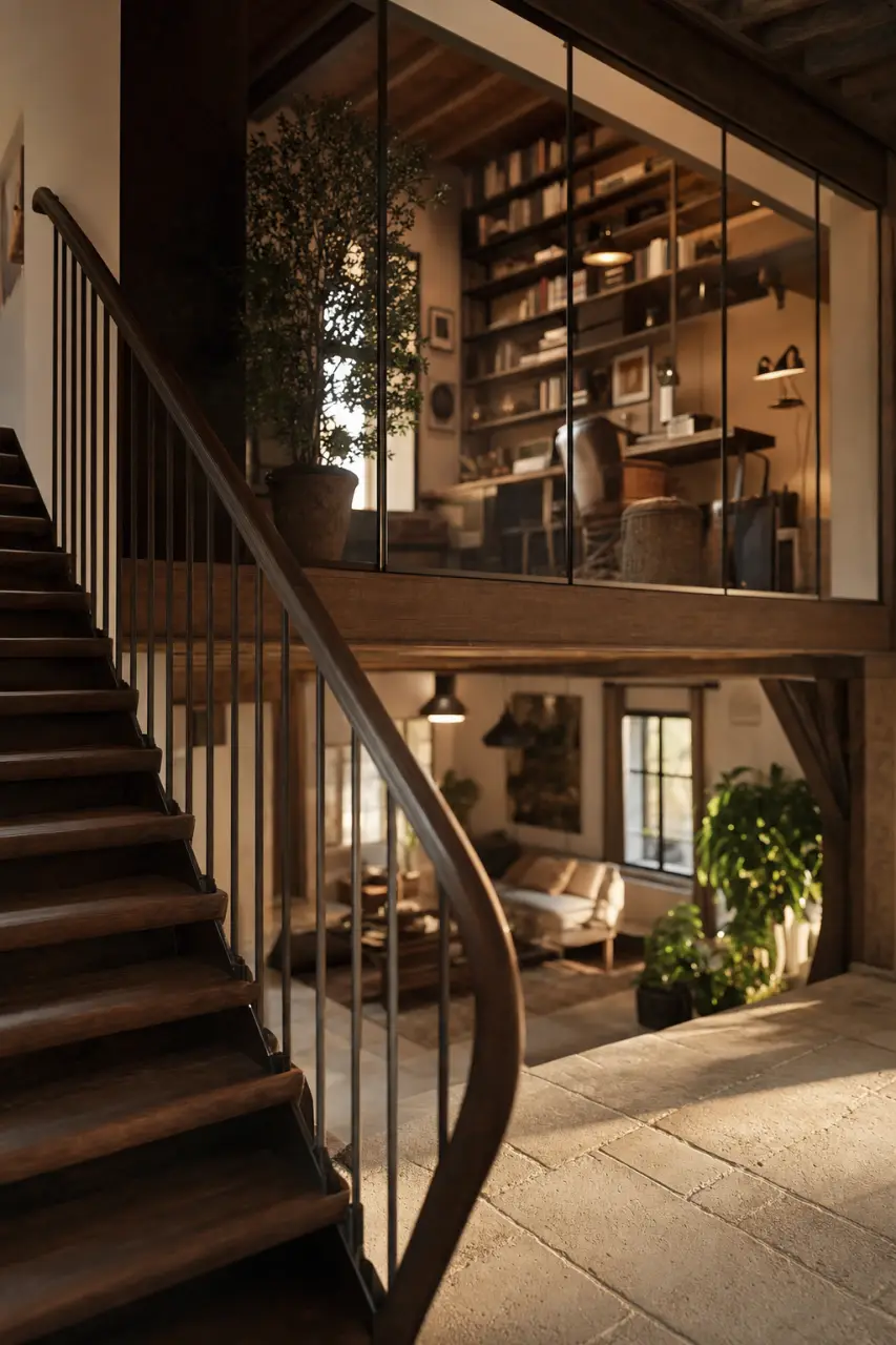 Verrière sur mezzanine fermée, lumière naturelle conservée