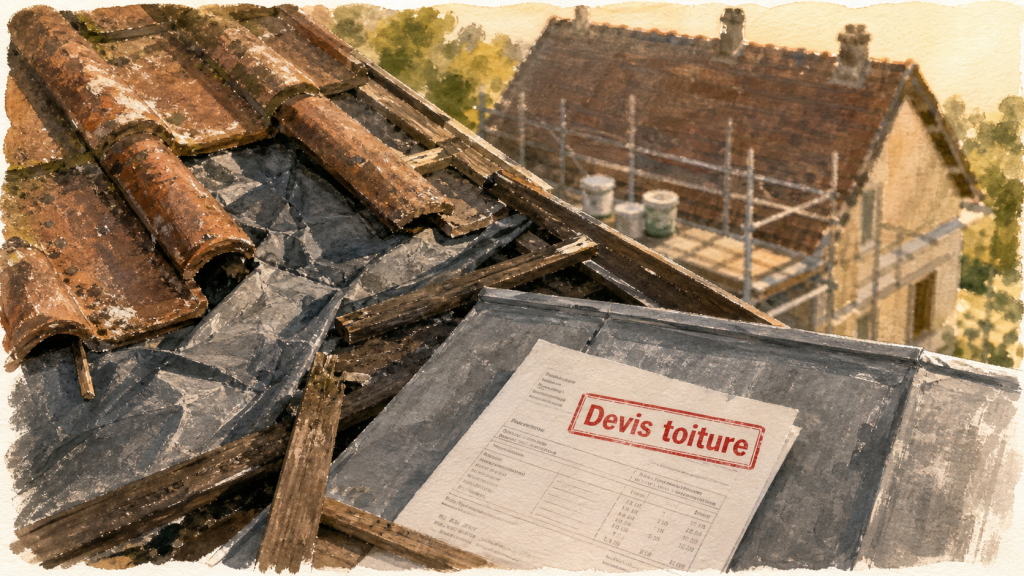 Prix d une toiture 100m2 : devis sur chantier charpente et tuiles
