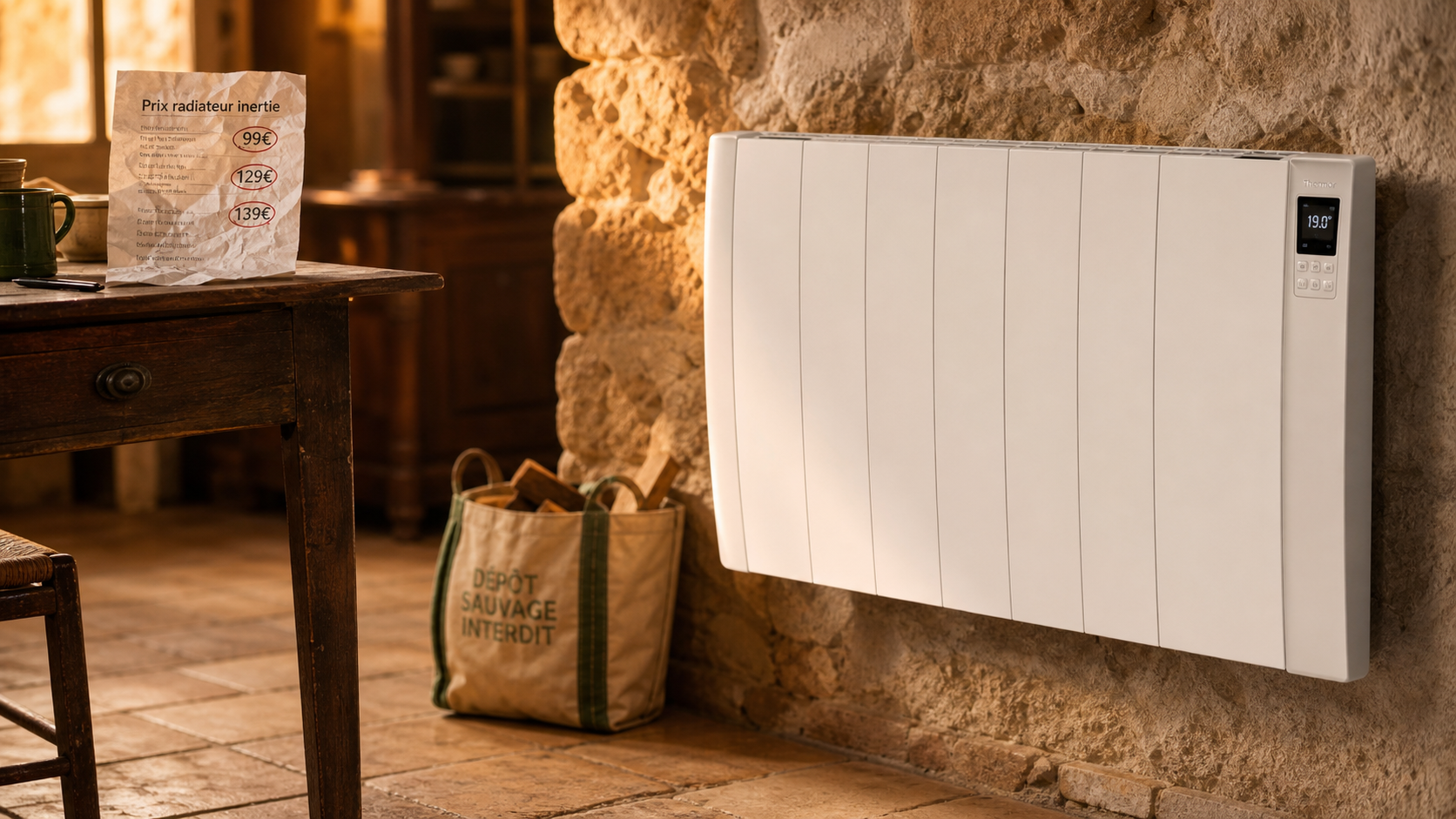 Prix radiateur à inertie Brico Dépôt : 99€ 129€ 139€
