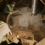 Souffler la laine de roche en flocons : épaisseur après tassement
