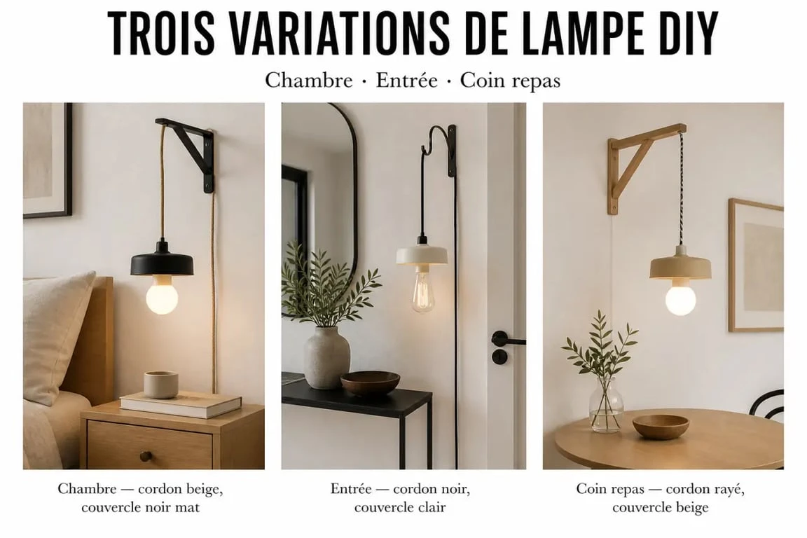 DIY lampe personnalisée dans plusieurs pièces de la maison