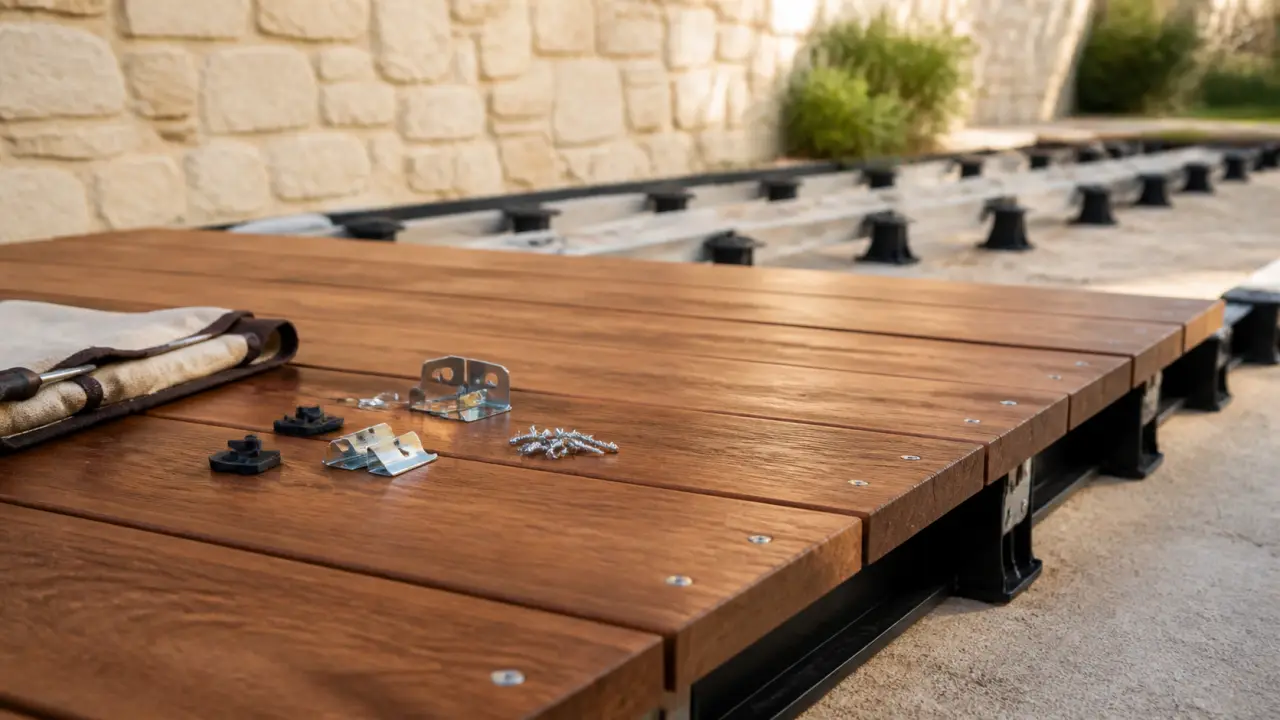 Kit terrasse : lames, lambourdes et plots pour terrasse en kit