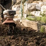 Location motobineuse : motobineuse thermique qui retourne le potager