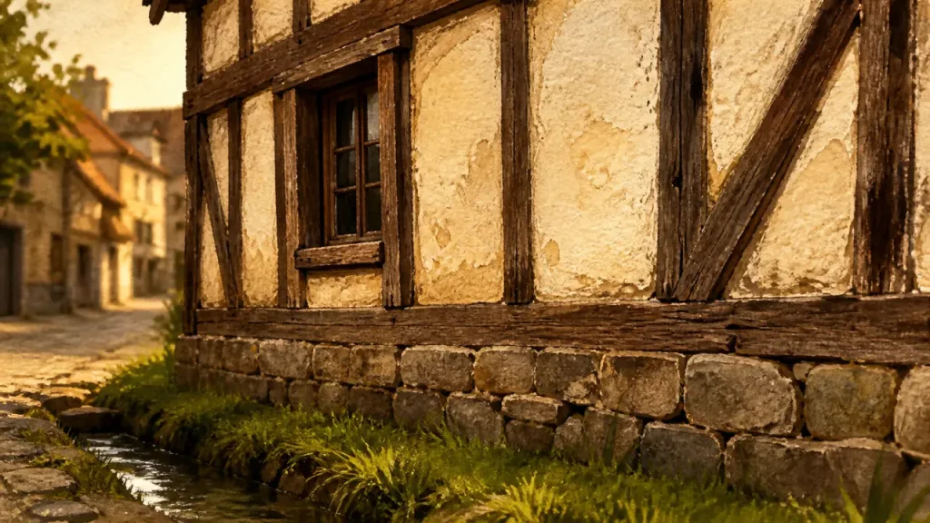 Maison en colombages : l’ossature bois, le torchis et les motifs qui stabilisent la façade