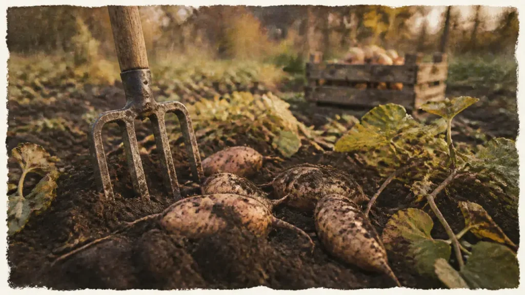 Gel annoncé, feuillage fatigué : quand récolter les patates douces sans se tromper