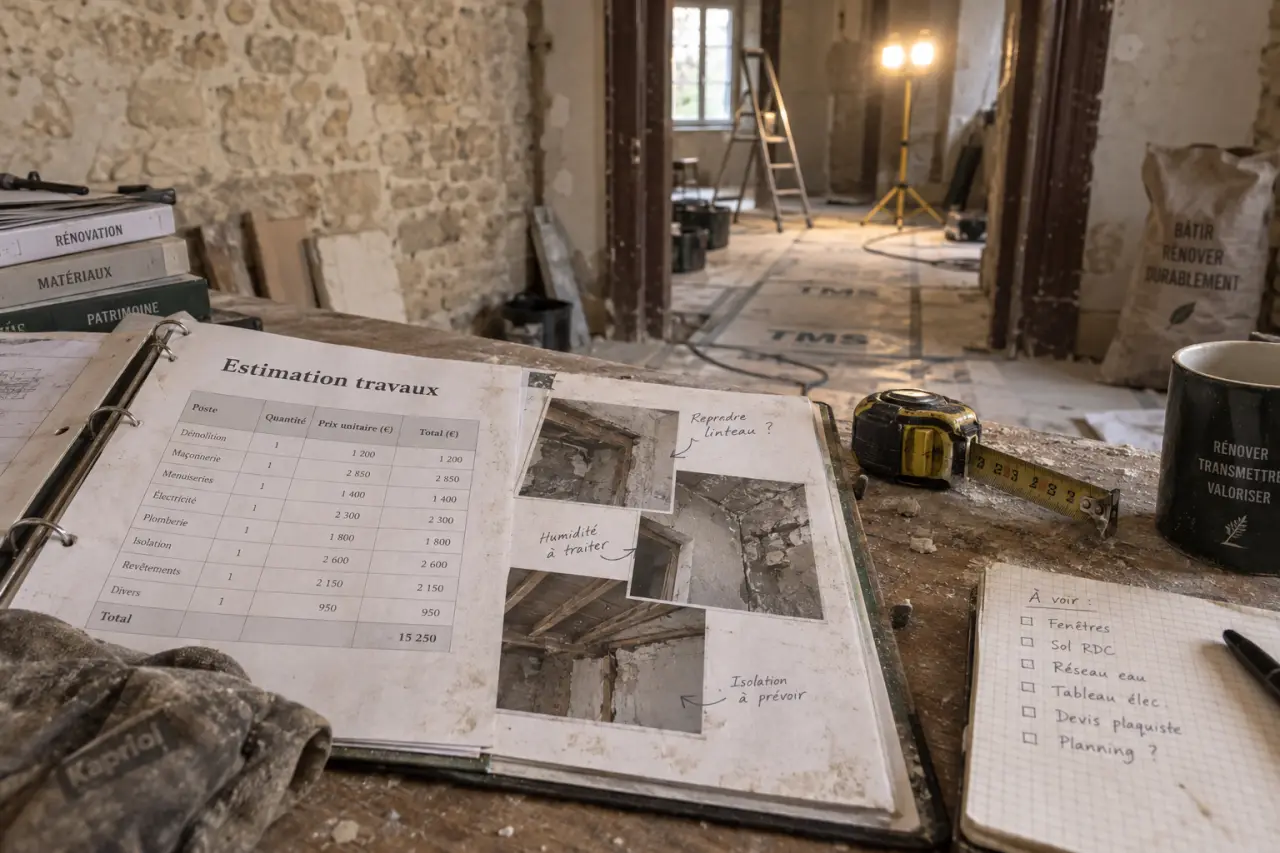 Estimation travaux maison avant achat : dossier budget et photos