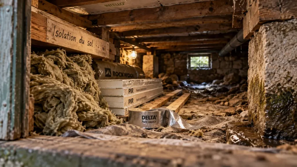 Isoler le sol d&rsquo;une maison ancienne : 7 à 10 % de déperditions évitées et confort thermique retrouvé