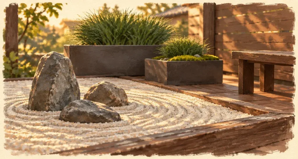 Jardin zen extérieur pas cher : 5 zones pour créer le calme sans surcharger