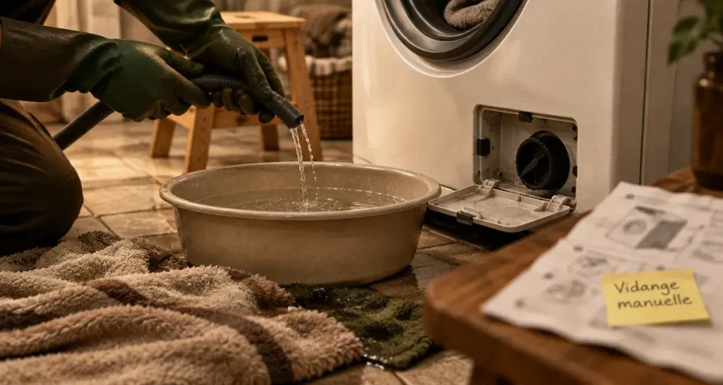 Vidange machine à laver : évacuez l’eau sans inonder le sol