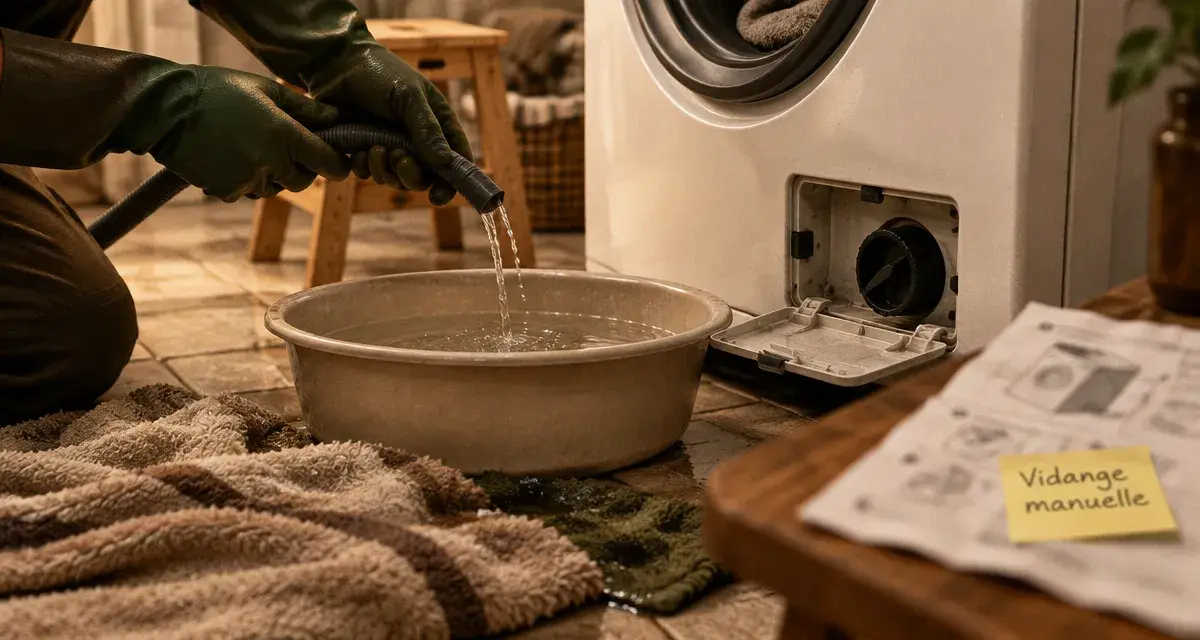 Vidange machine à laver : eau évacuée sans inonder le sol